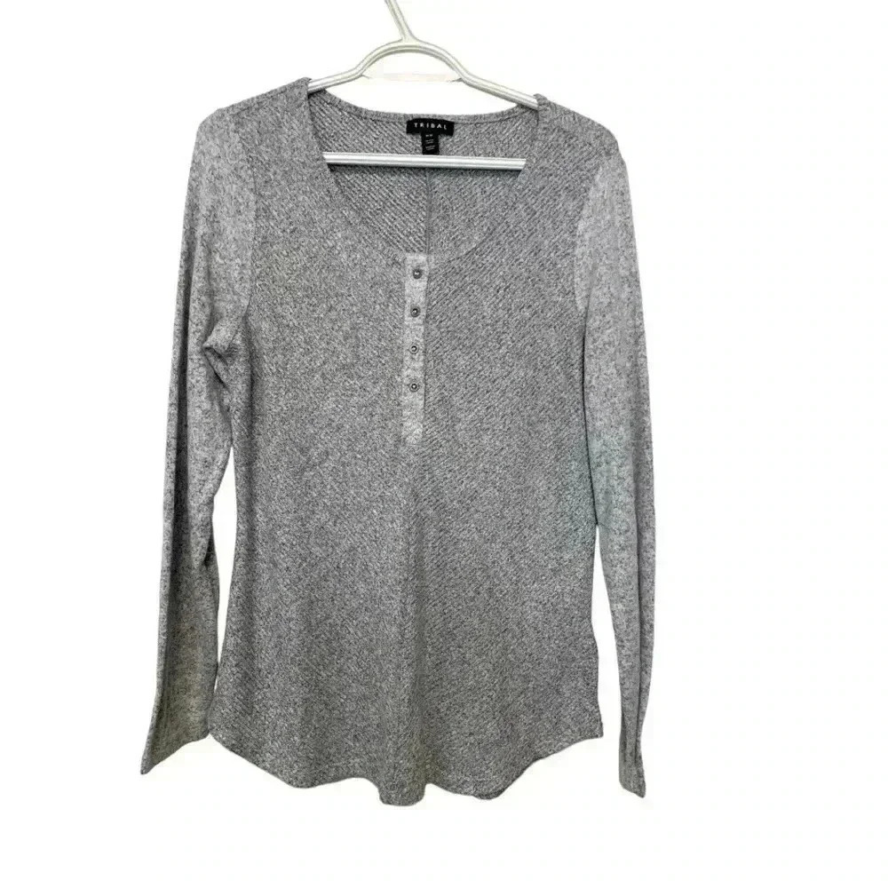 Tribal Soft Light Grey longsleeved sweater, size medium